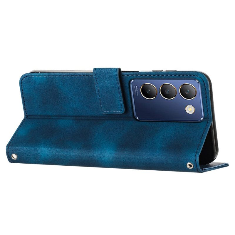 Lederhüllen Vivo V40 Se 5g Handyhülle Dreieckige Streifenmuster