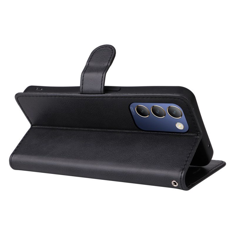 Lederhüllen Vivo V40 Se 5g Handyhülle Schlichtes Kunstleder