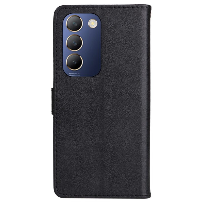 Lederhüllen Vivo V40 Se 5g Handyhülle Schlichtes Kunstleder