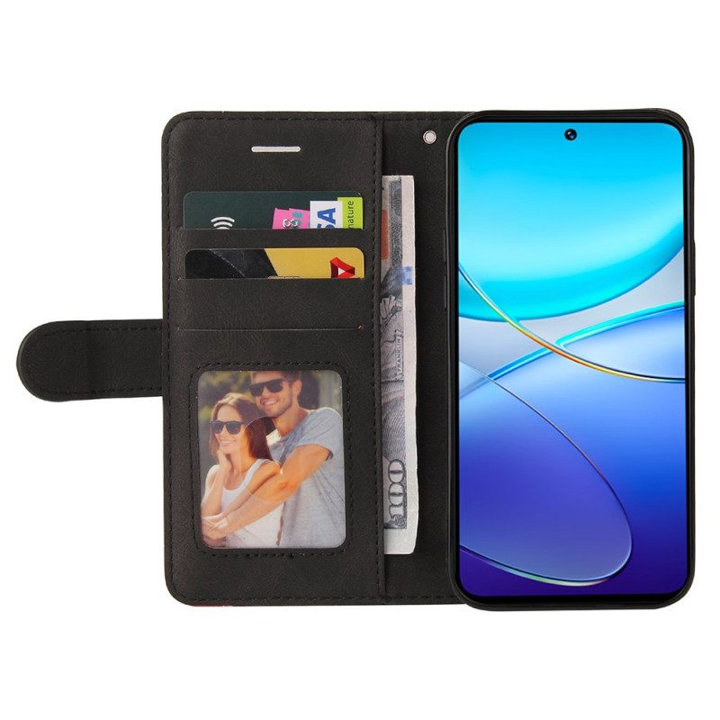 Lederhüllen Vivo V40 Se 5g Zweifarbige Wellenstruktur