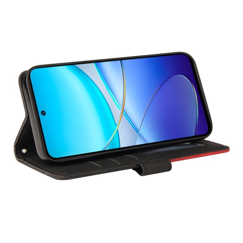 Lederhüllen Vivo V40 Se 5g Zweifarbige Wellenstruktur