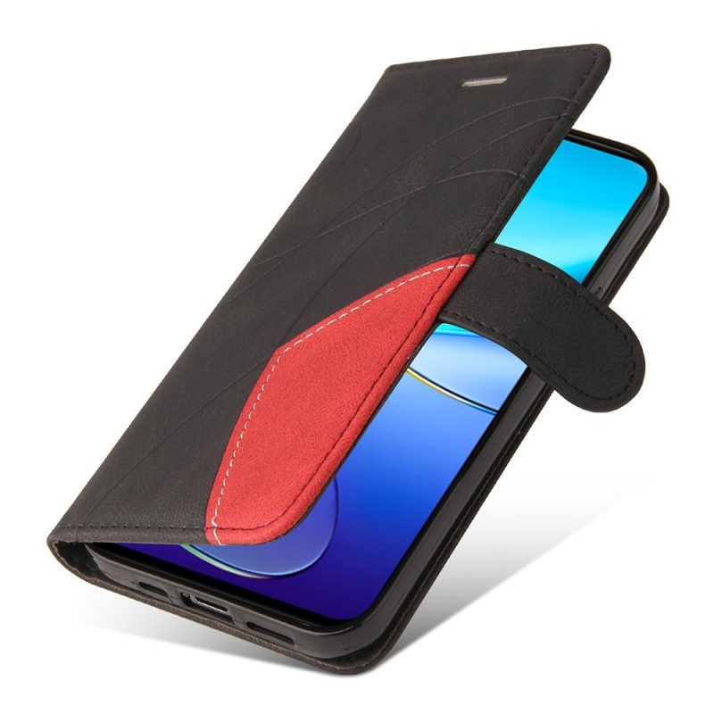 Lederhüllen Vivo V40 Se 5g Zweifarbige Wellenstruktur