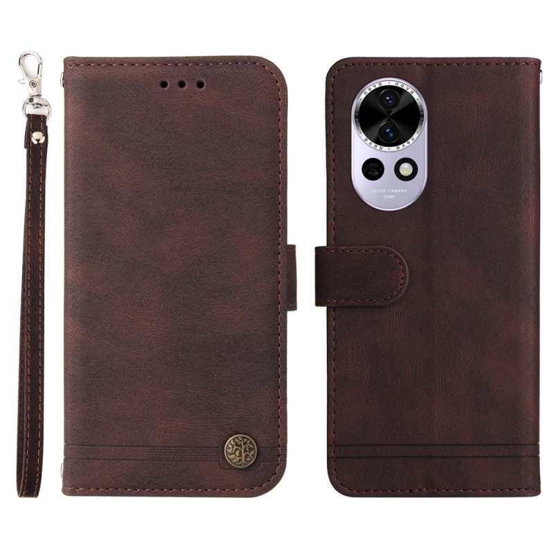 Lederhüllen Huawei Nova 13 Handyhülle Vintage-nieten Und -riemen