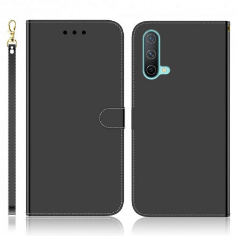 Flip Case Für OnePlus Nord CE 5G Spiegelabdeckung Aus Kunstleder