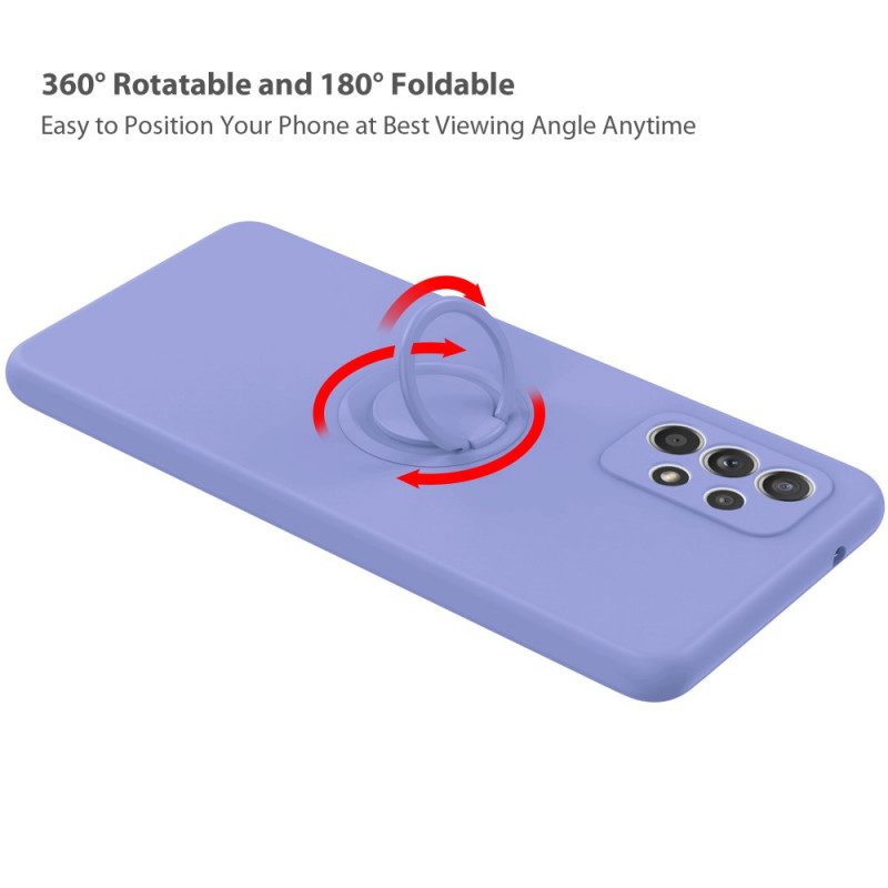 Handyhülle Für Samsung Galaxy A72 4G / A72 5G Flüssigsilikonring Und Umhängeband