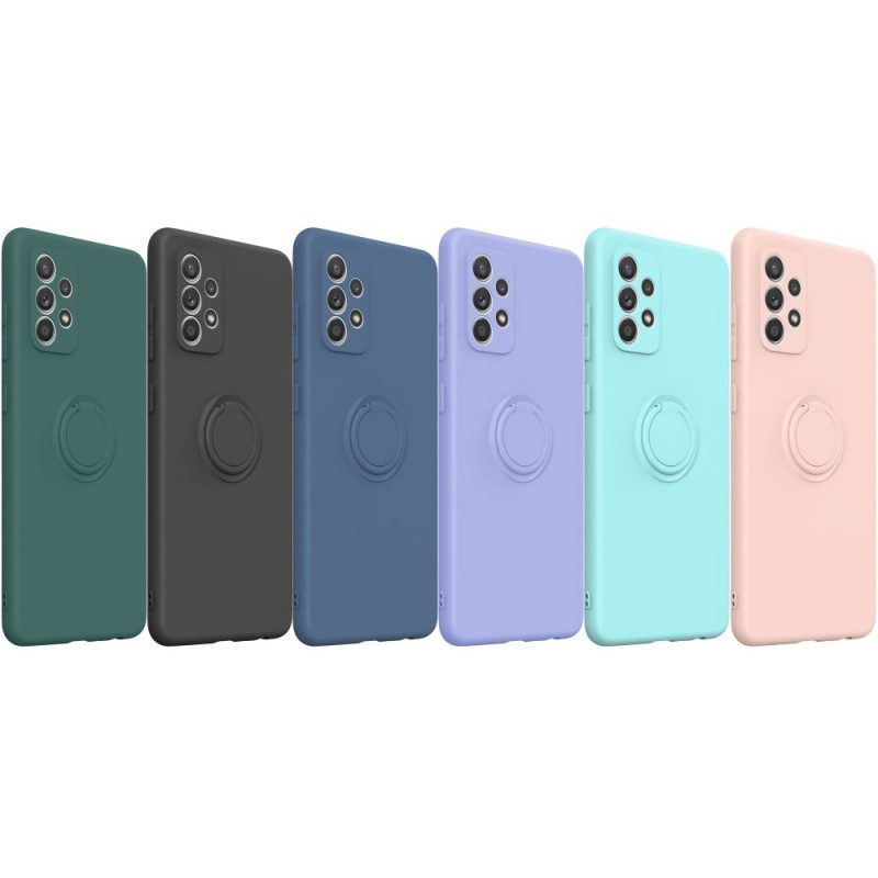 Handyhülle Für Samsung Galaxy A72 4G / A72 5G Flüssigsilikonring Und Umhängeband