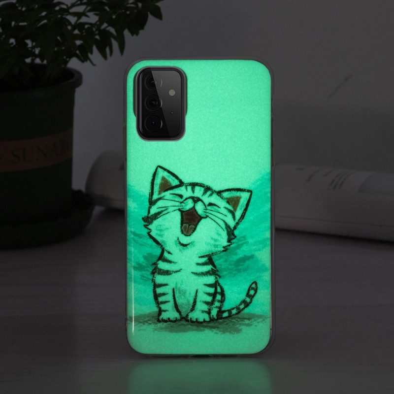 Hülle Für Samsung Galaxy A72 4G / A72 5G Fluoreszierende Katze
