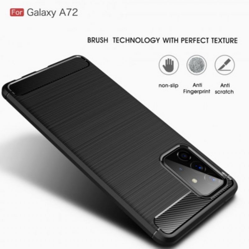 Hülle Für Samsung Galaxy A72 4G / A72 5G Gebürstete Kohlefaser
