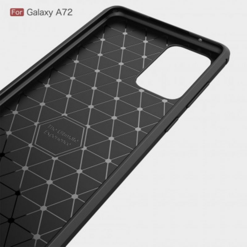 Hülle Für Samsung Galaxy A72 4G / A72 5G Gebürstete Kohlefaser