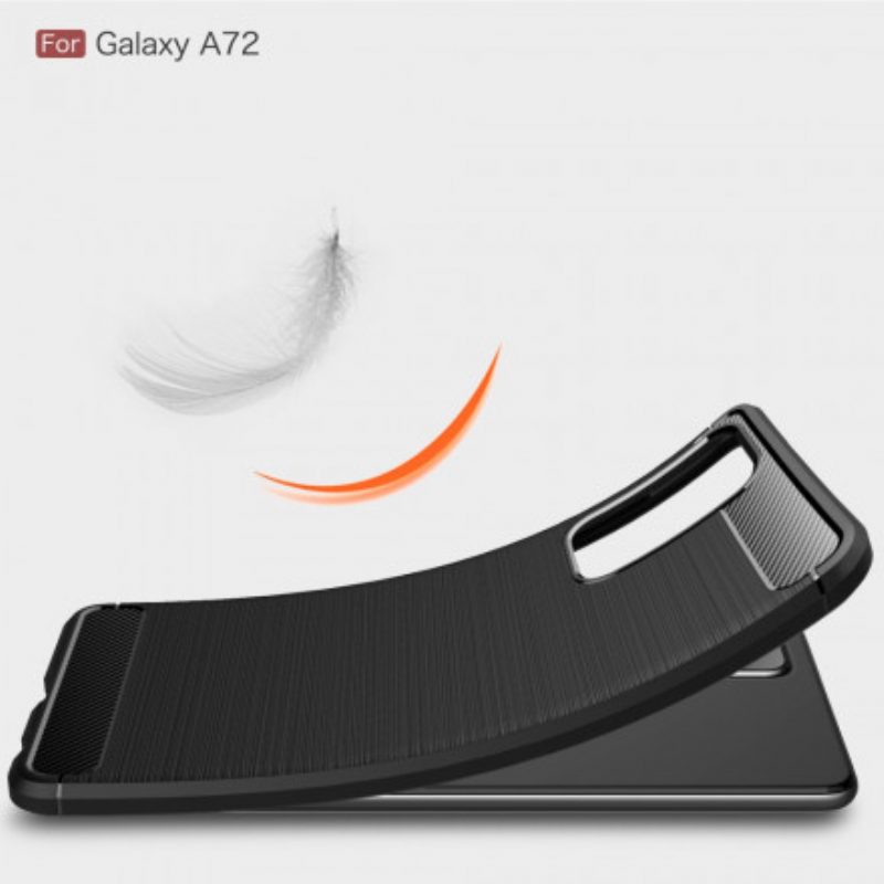 Hülle Für Samsung Galaxy A72 4G / A72 5G Gebürstete Kohlefaser