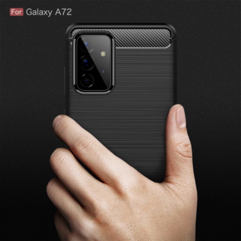 Hülle Für Samsung Galaxy A72 4G / A72 5G Gebürstete Kohlefaser