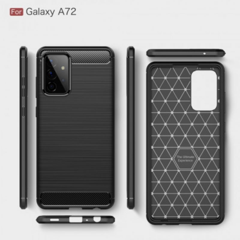 Hülle Für Samsung Galaxy A72 4G / A72 5G Gebürstete Kohlefaser