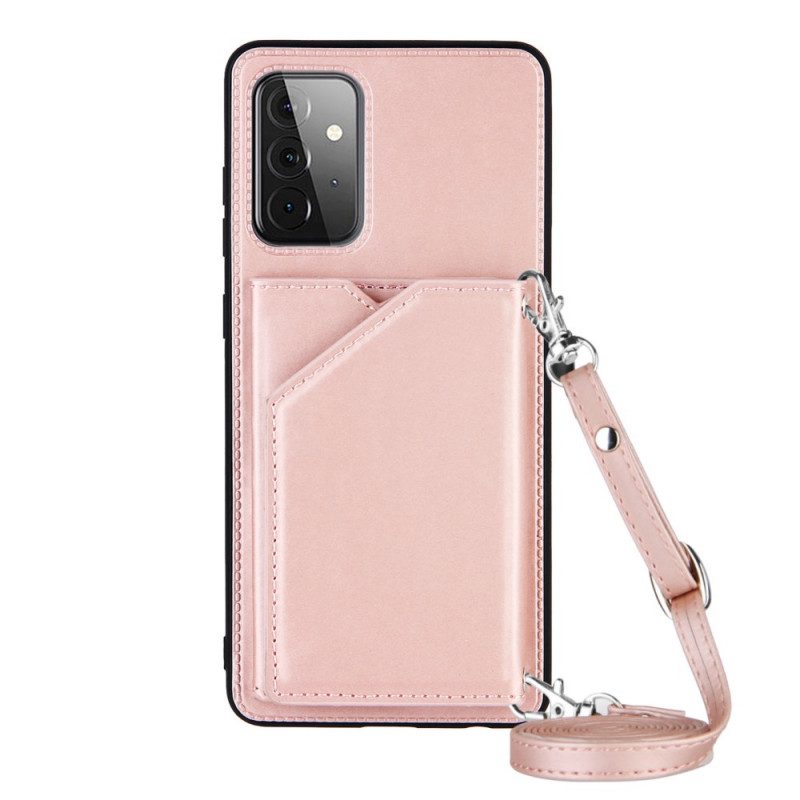Hülle Für Samsung Galaxy A72 4G / A72 5G Schultergurt. Kartenhalter