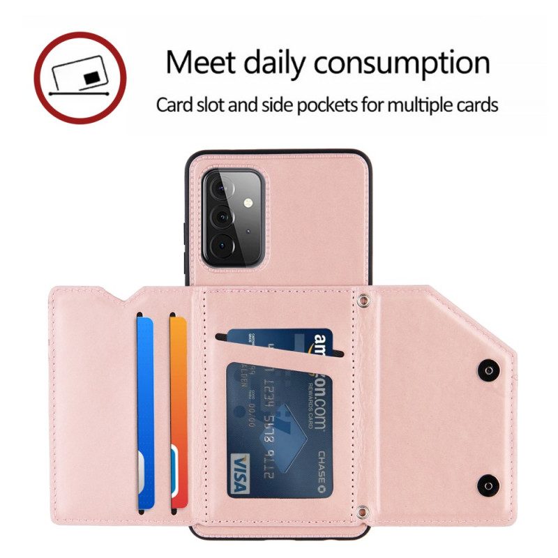 Hülle Für Samsung Galaxy A72 4G / A72 5G Schultergurt. Kartenhalter