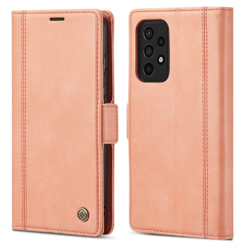 Lederhüllen Für Samsung Galaxy A72 4G / A72 5G Doppelverschluss Lc.imeeke