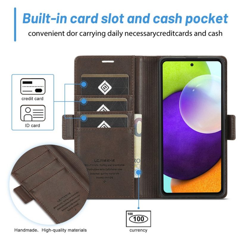 Lederhüllen Für Samsung Galaxy A72 4G / A72 5G Doppelverschluss Lc.imeeke