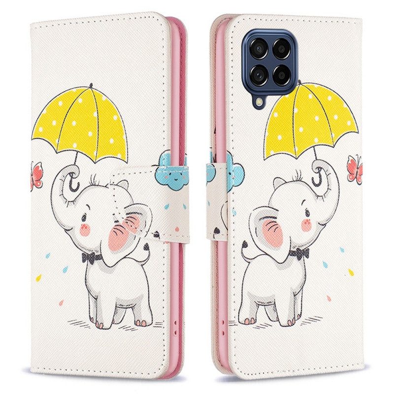 Flip Case Für Samsung Galaxy M53 5G Baby Elefant