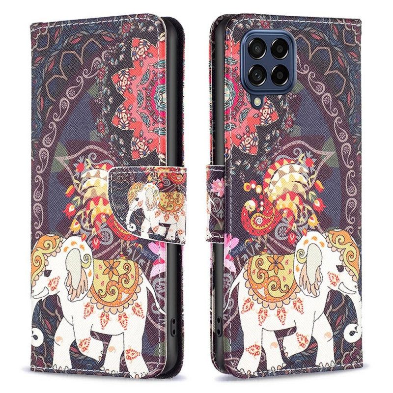 Flip Case Für Samsung Galaxy M53 5G Indischer Elefant