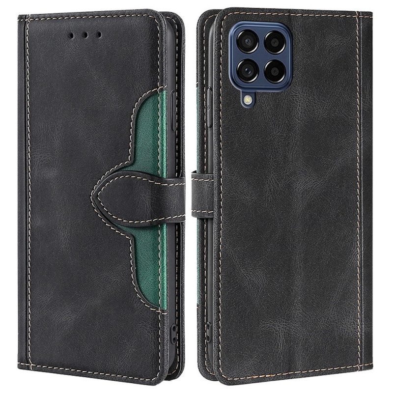 Flip Case Für Samsung Galaxy M53 5G Kunstleder Bicolor Stylisch