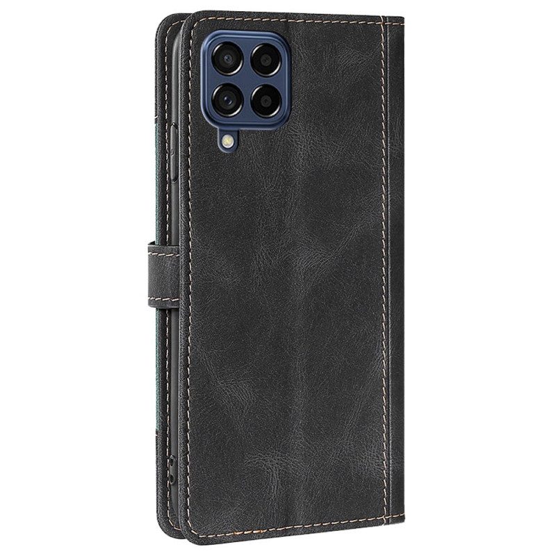 Flip Case Für Samsung Galaxy M53 5G Kunstleder Bicolor Stylisch