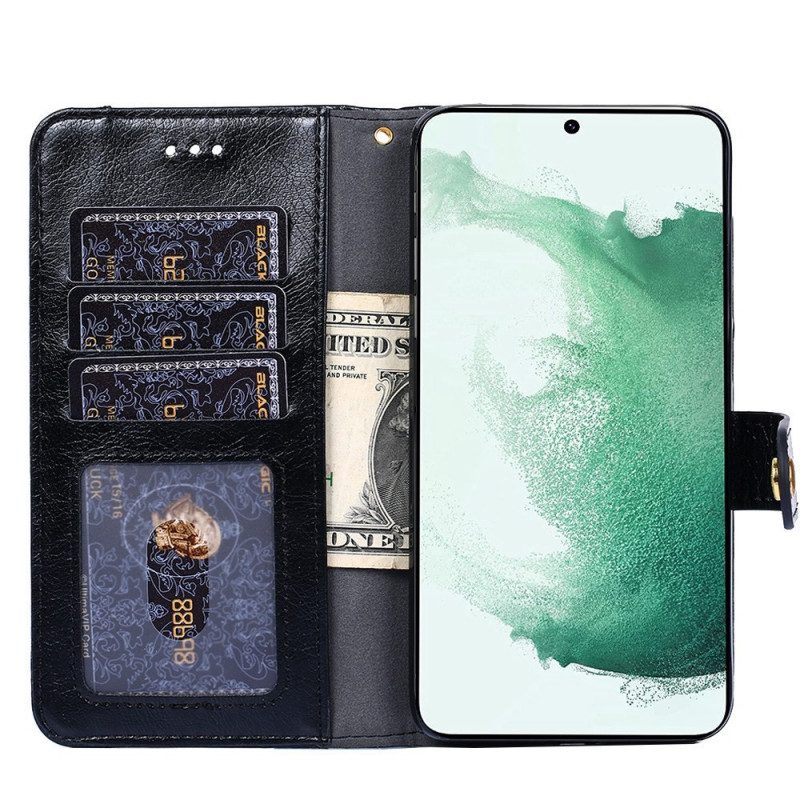 Flip Case Für Samsung Galaxy M53 5G Münzgeldbörse Und Umhängeband Vorne