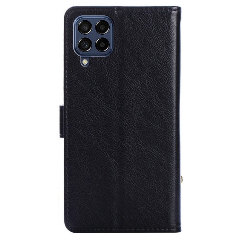 Flip Case Für Samsung Galaxy M53 5G Münzgeldbörse Und Umhängeband Vorne