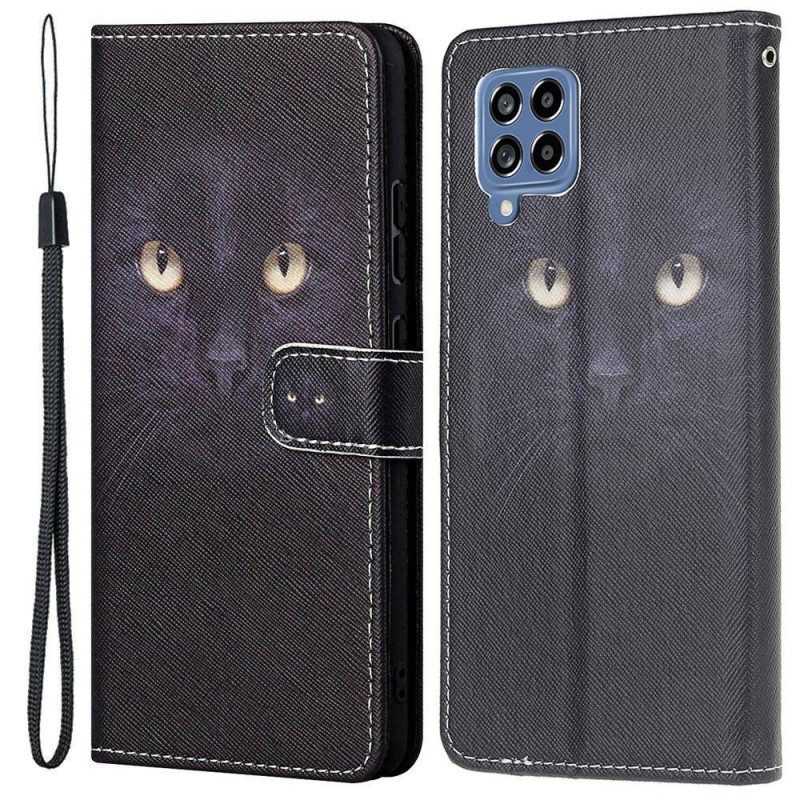 Lederhüllen Für Samsung Galaxy M53 5G Mit Kordel Riemchen-katzenaugen