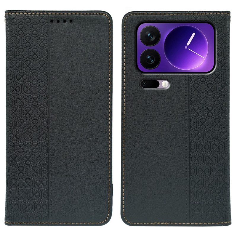 Flip Case Xiaomi 17 Pro Max Handyhülle Vierblättriges Muster Kleeblätter