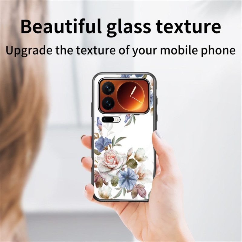 Hülle Xiaomi 17 Pro Max Gehärtetes Glas Mit Blumenmuster