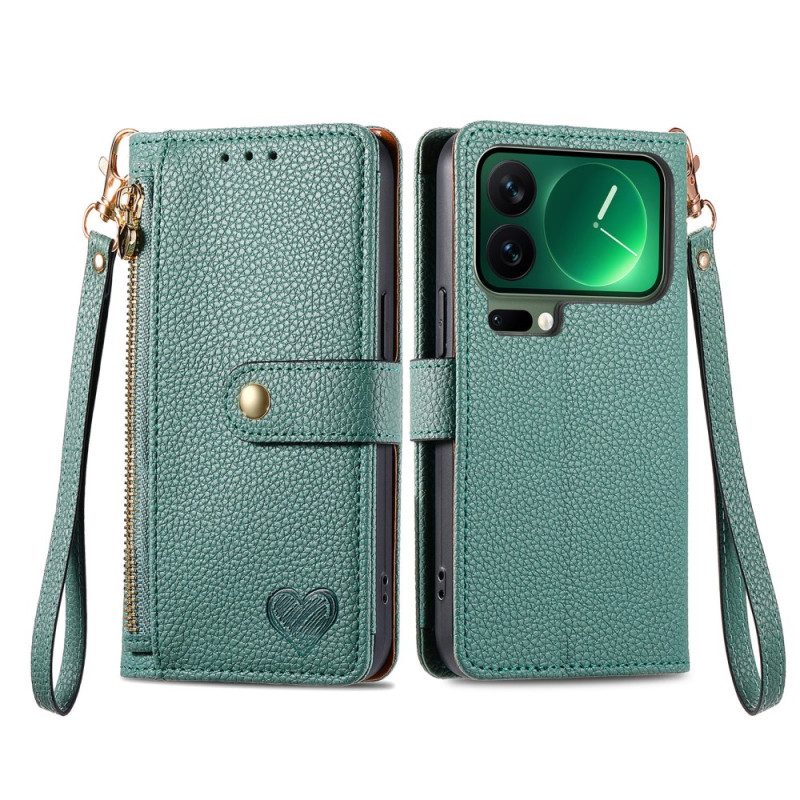 Lederhüllen Für Xiaomi 17 Pro Max Geldbörse Mit Liebesmotiv