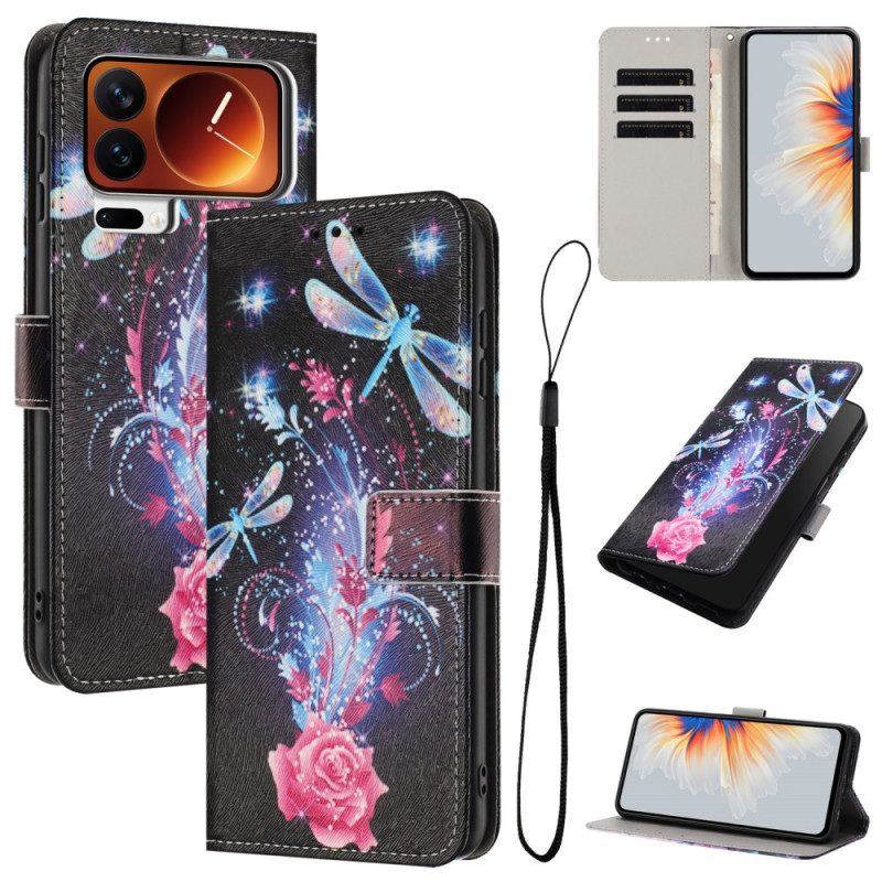 Lederhüllen Für Xiaomi 17 Pro Max Libellenmuster