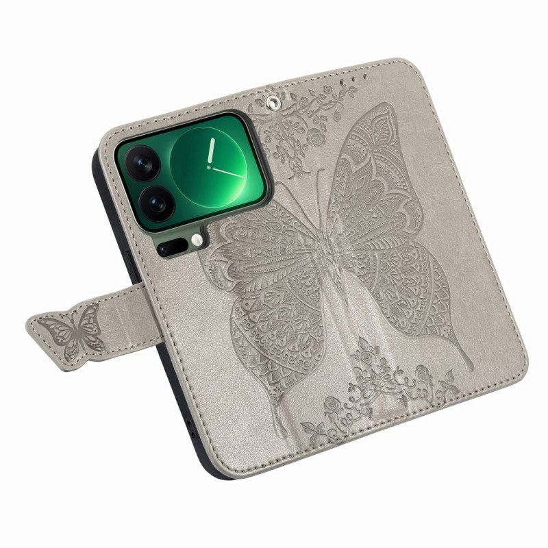 Lederhüllen Für Xiaomi 17 Pro Max Schmetterlingsdesign