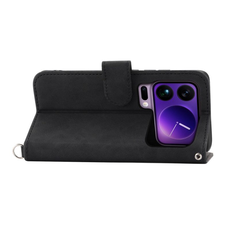 Lederhüllen Für Xiaomi 17 Pro Max Spitze Mit Riemen Und Schulterriemen