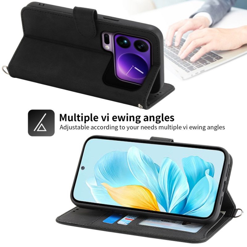 Lederhüllen Für Xiaomi 17 Pro Max Spitze Mit Riemen Und Schulterriemen