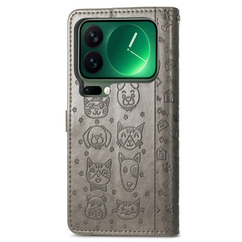 Lederhüllen Xiaomi 17 Pro Max Animierte Tiere