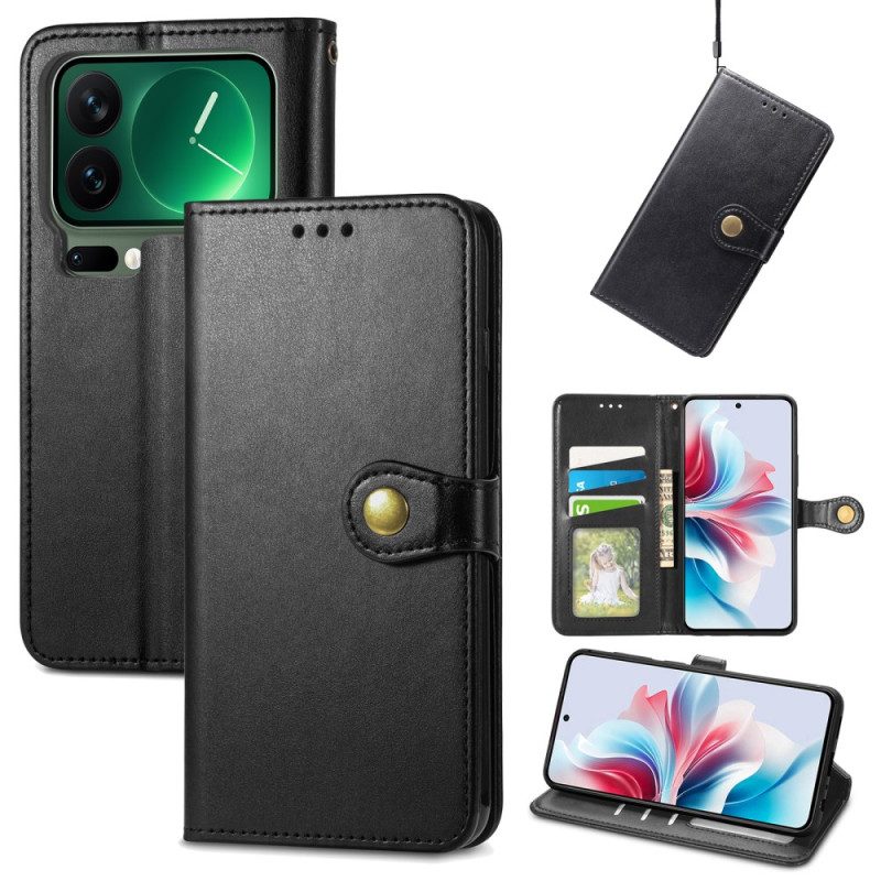 Lederhüllen Xiaomi 17 Pro Max Goldener Verschluss