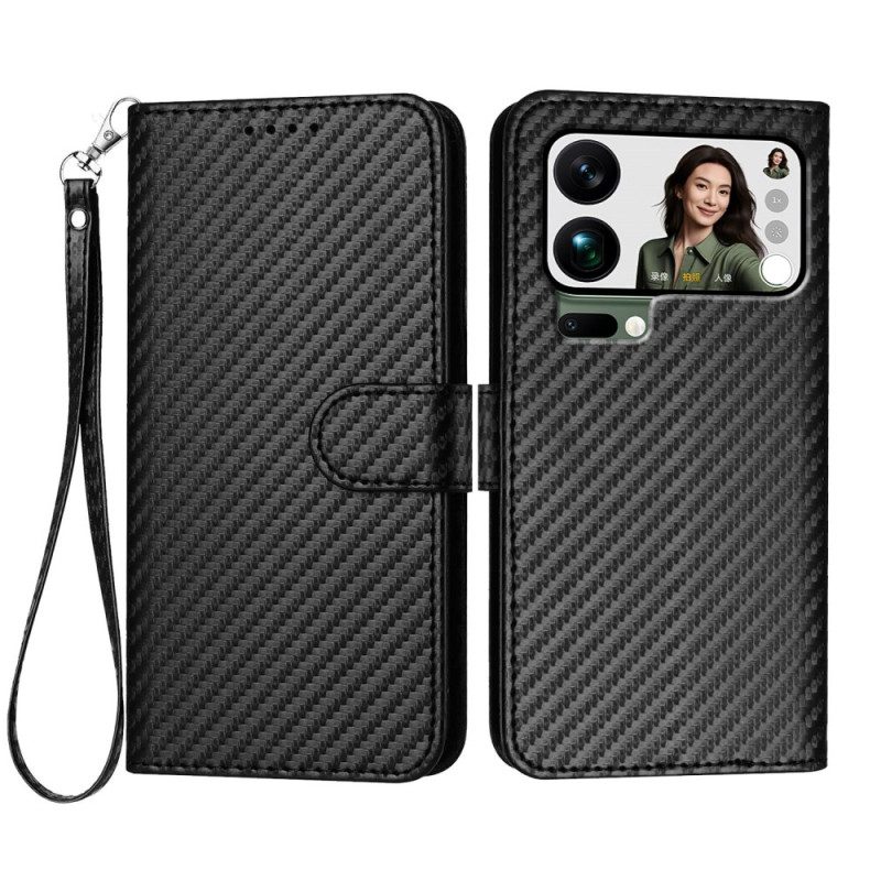 Lederhüllen Xiaomi 17 Pro Max Handyhülle Carbonfaser-lanyard