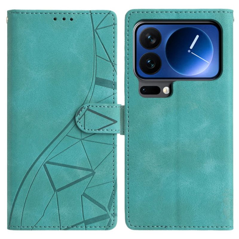 Lederhüllen Xiaomi 17 Pro Max Handyhülle Dreiecksmuster