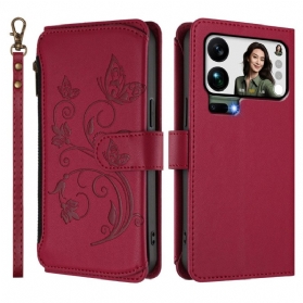 Lederhüllen Xiaomi 17 Pro Max Handyhülle Geldbörse Mit Blumenmuster