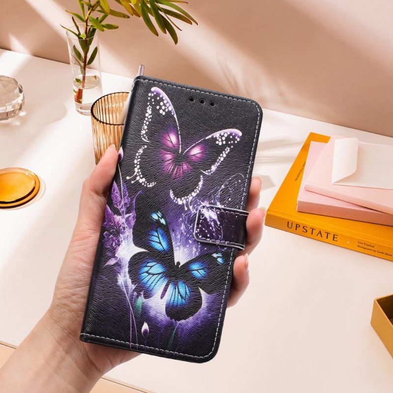 Lederhüllen Xiaomi 17 Pro Max Handyhülle Zwei Schmetterlinge