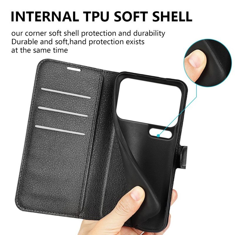 Lederhüllen Xiaomi 17 Pro Max Kunstleder Litschi-leder