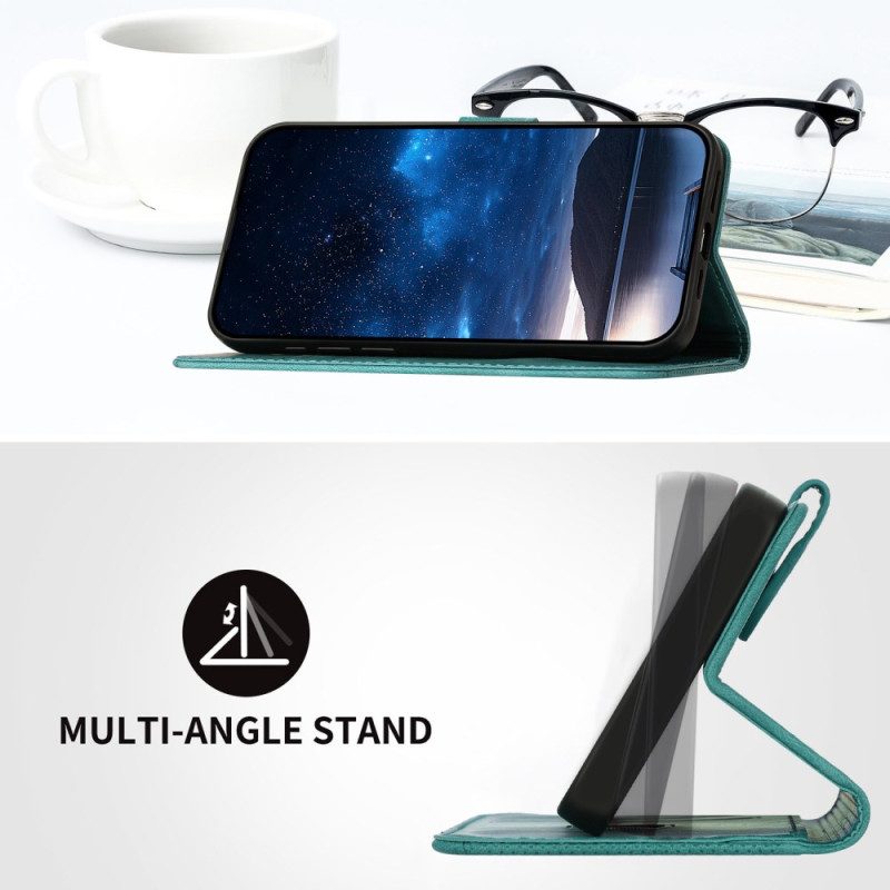 Lederhüllen Xiaomi 17 Pro Max Schmetterlings- Und Geometrisches Design