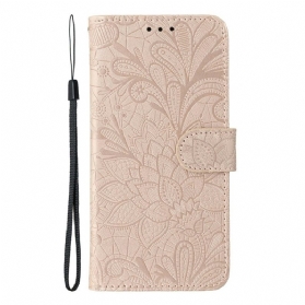 Lederhüllen Xiaomi 17 Pro Max Spitzenblumen