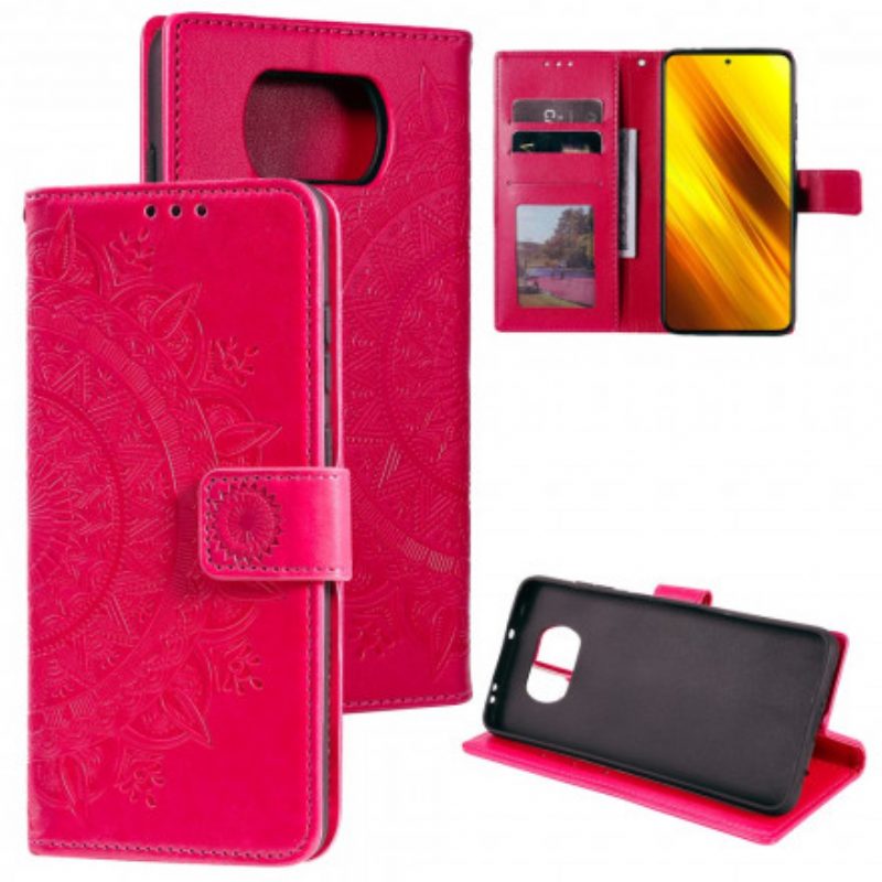 Lederhüllen Für Poco X3 / X3 Pro / X3 NFC Sonnenmandala