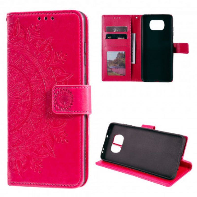 Lederhüllen Für Poco X3 / X3 Pro / X3 NFC Sonnenmandala