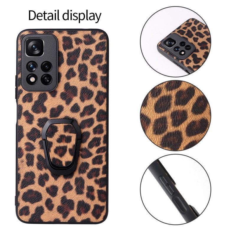 Hülle Für Xiaomi Redmi Note 11 Pro Plus 5G Ringhalterung Im Leoparden-stil