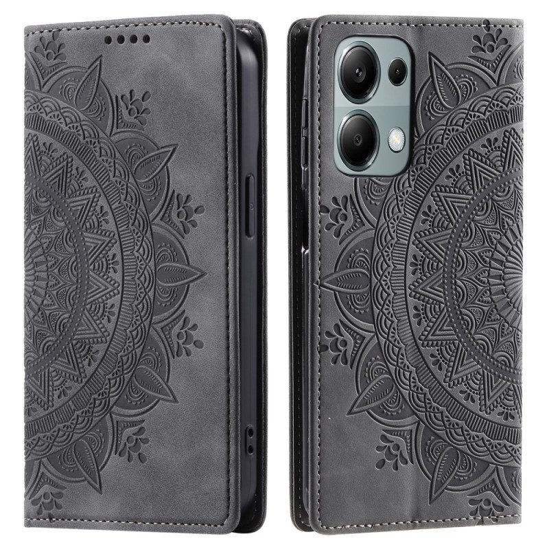 Flip Case Für Poco C75 Wildleder-mandala-effekt