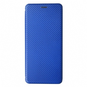 Flip Case Poco C75 Carbonfaser-textur
