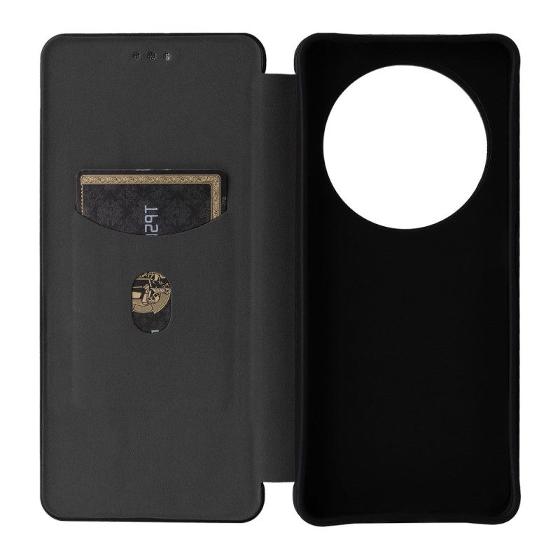 Flip Case Poco C75 Carbonfaser-textur