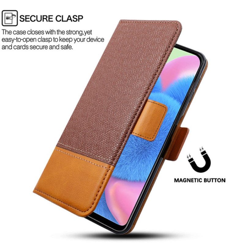 Flip Case Poco C75 Handyhülle Zwei Texturen